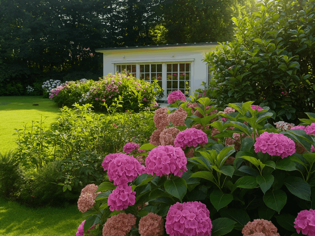 Garten mit Saunahaus