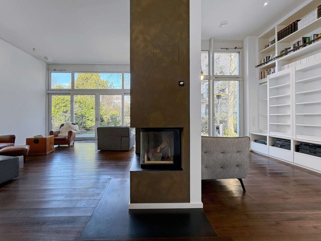 Kamin als Raumteiler