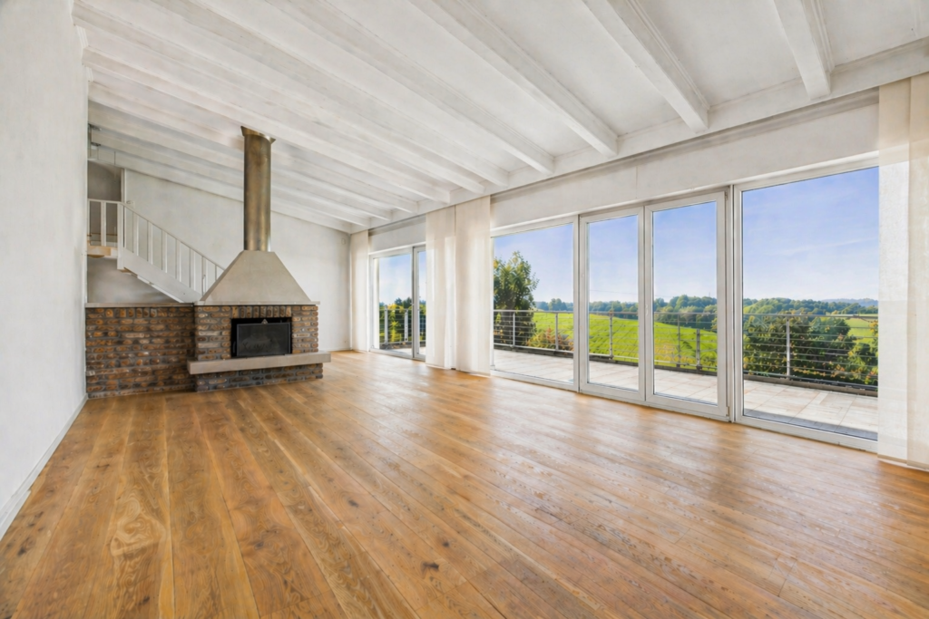 Wohnbereich - Visualisierung mit Holzboden