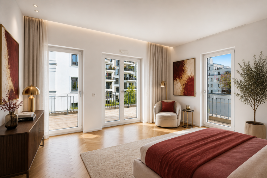 Visualisierung - Schlafzimmer m. Terrasse